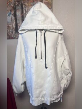 Free People Creamy White Pullover Hoodie with Branded Tag